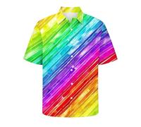 Camiseta de discoteca para hombre, multicolor, manga corta, disfraz de fiesta de discoteca, a la moda, carnaval, estampado clásico, fiesta de fiebre, traje suelto para discoteca, #01-10, M