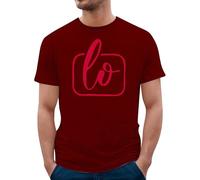 Camiseta de diseño de pareja de San Valentín para mujer con cuello redondo, manga corta, camiseta informal como idea de regalo, Vino, M