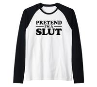 Camiseta de disfraz de Halloween de simulación que soy una puta Camiseta Manga Raglan