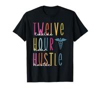 Camiseta de doce horas de ajetreo, divertida para enfermeras registradas, salud Camiseta