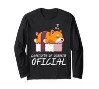 Camiseta de dormir oficial I Lindo Shiba Inu en Sushi Manga Larga
