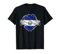 Camiseta de El Salvador Bandera Salvadoreña Raíces Patrimonio de El Salvador Camiseta gráfica económica, Hombre, Negro, S