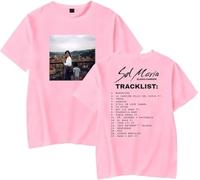 Camiseta de Eladia Carrión Sol María Album para mujer y hombre, estilo retro, cuello redondo, manga corta, rosa, XL