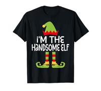 Camiseta de elfo navideño a juego con texto en inglés "I'm The Handsome Elf" Camiseta