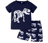 Camiseta de entrenamiento para niños pequeños, manga corta, dinosaurios, camisetas, pantalones cortos, ropa de 2 a 7, ropa de bebé para niño, Blanco, 5 años