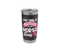 Camiseta de equitación divertida con texto en inglés "Only My Horse" Vaso térmico de acero inoxidable de doble pared