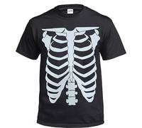 Camiseta de esqueleto, 100 % algodón, motero, halaween, gótico, rock, metal, regalo, música, camiseta para niños, Negro, 12-14 años