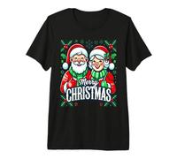 Camiseta de Feliz Navidad - Feliz Linda Sra. Claus y Mr Claus Camiseta Premium