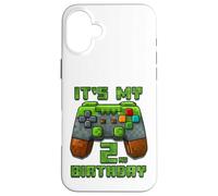 Camiseta de Fiesta de Videojuegos con Texto en inglés It's My 2nd Birthday Carcasa para iPhone 16 Plus