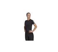 adidas Mujer Train Essentials Train Cotton 3-Stripes Crop tee, Black/White, M