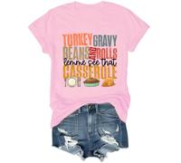 Camiseta de frijoles y rollos de salsa de pavo con texto en inglés "Let Me See That Casserole" para Acción de Gracias, frijoles y rollos, rosa, M