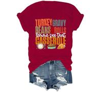 Camiseta de frijoles y rollos de salsa de pavo con texto en inglés "Let Me See That Casserole" para Acción de Gracias, frijoles y rollos, Burdeos, S