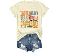 Camiseta de frijoles y rollos de salsa de pavo con texto en inglés "Let Me See That Casserole" para Acción de Gracias, frijoles y rollos, Amarillo cremoso, M