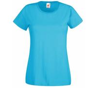 Camiseta de Fruit of the Loom para mujer, ajustada, de distintos colores, de algodón, manga corta Azul azul celeste 36