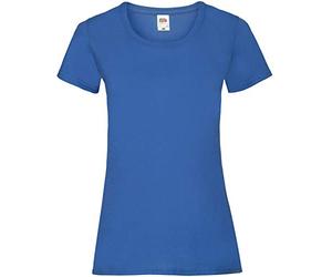 Camiseta de Fruit of the Loom para mujer, ajustada, de distintos colores, de algodón, manga corta Azul azul real L