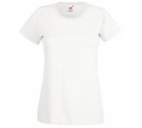 Camiseta de Fruit of the Loom para mujer, ajustada, de distintos colores, de algodón, manga corta Blanco blanco XX-Large