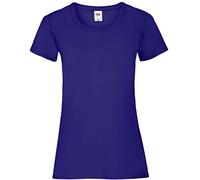 Camiseta de Fruit of the Loom para mujer, ajustada, de distintos colores, de algodón, manga corta Morado morado X-Large