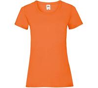 Camiseta de Fruit of the Loom para mujer, ajustada, de distintos colores, de algodón, manga corta Naranja naranja X-Small