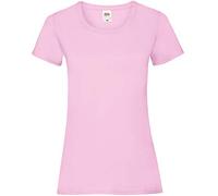 Camiseta de Fruit of the Loom para mujer, ajustada, de distintos colores, de algodón, manga corta Rosa rosa claro X-Large