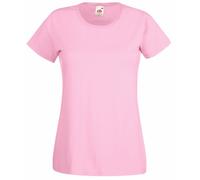 Camiseta de Fruit of the Loom para mujer, ajustada, de distintos colores, de algodón, manga corta Rosa rosa claro Medium