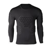 Camiseta de fútbol acolchada para hombre, capa base protectora de fútbol, camiseta acolchada con protección para el pecho de fútbol, camiseta acolchada con protección para el pecho