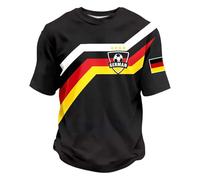 Camiseta de fútbol alemán para hombre, camiseta de malla transpirable, cuello redondo, manga corta, camiseta de verano con bandera impresa, absorbe la humedad, ropa sin arrugas para ver partidos