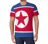 Camiseta de fútbol Bandera De Corea del Norte for Hombres Camisetas Deportiva Manga Corta Orgullo Nacional Camiseta de Informal Transpirable para Vestido de Partido de Entrenamiento y el Día a Día