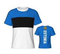 Camiseta de fútbol Bandera De Estonia for Hombres Camisetas Deportiva Manga Corta Celebración Nacional Camiseta de Informal Transpirable para Vestido de Partido de Entrenamiento y el Día a Día