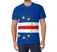 Camiseta de fútbol Bandera Las Islas Cabo Verde for Hombres Camisetas Deportiva Manga Corta Cultura Regional Camiseta de Informal Transpirable para Vestido de Partido de Entrenamiento y el Día a Día