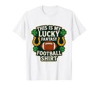 Camiseta de fútbol con Frase Divertida de This Is My Lucky Fantasy Camiseta gráfica económica, Hombre, Blanco, M