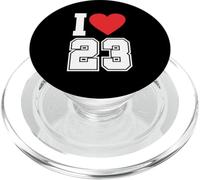 Camiseta de fútbol con Texto en inglés I Love 23 Number 23rd Birthday PopSockets PopGrip para MagSafe