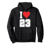 Camiseta de fútbol con Texto en inglés I Love 23 Number 23rd Birthday Sudadera con Capucha