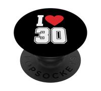 Camiseta de fútbol con Texto en inglés I Love 30 Number 30th Birthday PopSockets PopGrip Adhesivo