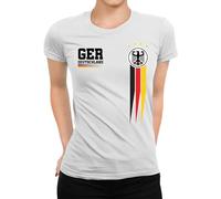 Camiseta de fútbol de Alemania 2024 del Campeonato de Europa de Alemania, Camiseta de mujer blanca, S