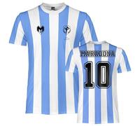 Camiseta de Fútbol Diego Armando Maradona. Réplica Oficial. Camiseta de Fútbol Argentina para Niño y Adulto., Azul oscuro y blanco, L