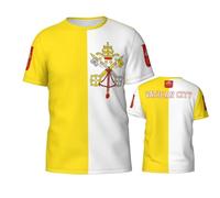 Camiseta de fútbol Escudo Armas Vaticano for Hombres Camisetas Deportiva Manga Corta Regalo Día Nacional Camiseta de Informal Transpirable para Vestido de Partido de Entrenamiento y el Día a Día