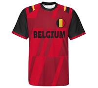 Camiseta de Fútbol Europeo Aficionados al Fútbol, Deportivo Casual Estampado Bandera Nacional Manga Corta Remeras Hombre Mujer y Adolescentes América Playera T Shirt Bélgica S