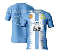 Camiseta de fútbol Maradona para niños adultos, Diego, camiseta de Maradona para hombre, camiseta Argentina, nombre del equipo personalizado, número de equipo, azul, S