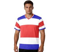 Camiseta de fútbol para fanáticos de los deportes, tela elástica, ajuste clásico, absorbe la humedad, para actividades al aire libre, para todo tipo de cuerpo, Bandera nacional de Costa Rica, 3X-Large