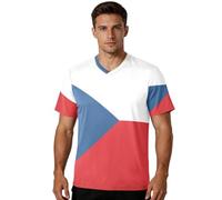 Camiseta de fútbol para fanáticos de los deportes, tela elástica, ajuste clásico, absorbe la humedad, para actividades al aire libre, para todo tipo de cuerpo, Bandera nacional de la República Checa