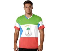 Camiseta de fútbol para fanáticos de los deportes, tela elástica, ajuste clásico, absorbe la humedad, para actividades al aire libre, para todo tipo de cuerpo, Bandera nacional de Guinea Ecuatorial