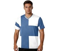 Camiseta de fútbol para fanáticos de los deportes, tela elástica, ajuste clásico, absorbe la humedad, para actividades al aire libre, para todo tipo de cuerpo, Bandera nacional de Finlandi, 3X-Large