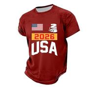 Camiseta de fútbol para hombre 2026, diseño de bandera de Estados Unidos y fútbol, camisetas de manga corta para hombre para apoyar a partido Foot, camiseta de gran tamaño informal, camiseta de verano