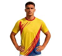 Camiseta de fútbol para hombre, diseño de la Copa del Mundo, A2 amarillo., S