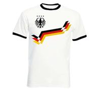 Camiseta de fútbol para hombre, diseño retro de Alemania, Blanco, XXL