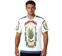 Camiseta de fútbol para hombre, tela de secado rápido, puños y cuello blanco/negro, flexible para gimnasio y fitness, para todo tipo de cuerpo, West Virginia Bandera del estado, X-Small
