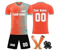 Camiseta de fútbol personalizada, conjunto corto de camisetas de fútbol personalizadas con nombre/número/logotipo del equipo, Camiseta y Pantalón, Espinilleras y Calcetines Fútbol
