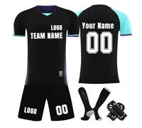 Camiseta de fútbol personalizada, conjunto corto de camisetas de fútbol personalizadas con nombre/número/logotipo del equipo, Camiseta y Pantalón, Espinilleras y Calcetines Fútbol