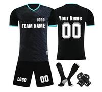 Camiseta de fútbol personalizada, conjunto corto de camisetas de fútbol personalizadas con nombre/número/logotipo del equipo, Camiseta y Pantalón, Espinilleras y Calcetines Fútbol