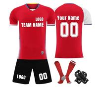 Camiseta de fútbol personalizada, conjunto corto de camisetas de fútbol personalizadas con nombre/número/logotipo del equipo, Camiseta y Pantalón, Espinilleras y Calcetines Fútbol